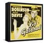 KID GALAHAD, Bette Davis, Edward G Robinson on jumbo window card, 1937-null-Framed Stretched Canvas