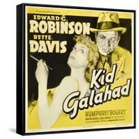 KID GALAHAD, Bette Davis, Edward G Robinson on jumbo window card, 1937-null-Framed Stretched Canvas