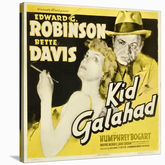 KID GALAHAD, Bette Davis, Edward G Robinson on jumbo window card, 1937-null-Stretched Canvas