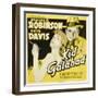 KID GALAHAD, Bette Davis, Edward G Robinson on jumbo window card, 1937-null-Framed Art Print