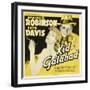 KID GALAHAD, Bette Davis, Edward G Robinson on jumbo window card, 1937-null-Framed Art Print