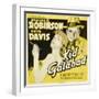 KID GALAHAD, Bette Davis, Edward G Robinson on jumbo window card, 1937-null-Framed Art Print