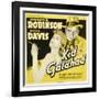 KID GALAHAD, Bette Davis, Edward G Robinson on jumbo window card, 1937-null-Framed Art Print