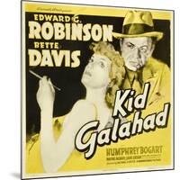 KID GALAHAD, Bette Davis, Edward G Robinson on jumbo window card, 1937-null-Mounted Art Print