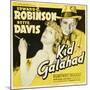 KID GALAHAD, Bette Davis, Edward G Robinson on jumbo window card, 1937-null-Mounted Art Print