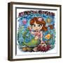 Kid Mermaid Underwater Template-FlyLand Designs-Framed Giclee Print