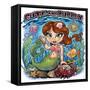 Kid Mermaid Underwater Template-FlyLand Designs-Framed Stretched Canvas