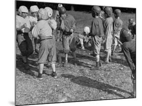 Kid's Football, Talking it over During Scrimmage-null-Mounted Photographic Print