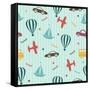 Kid's Transport Pattern-Pani Monica-Framed Stretched Canvas