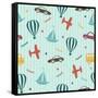 Kid's Transport Pattern-Pani Monica-Framed Stretched Canvas