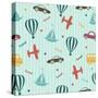 Kid's Transport Pattern-Pani Monica-Stretched Canvas