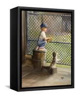 Kid with Baseball-Dianne Dengel-Framed Stretched Canvas