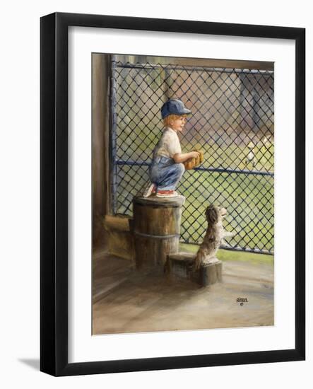 Kid with Baseball-Dianne Dengel-Framed Giclee Print