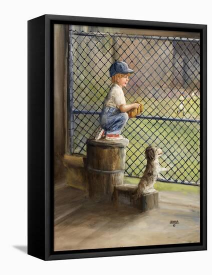 Kid with Baseball-Dianne Dengel-Framed Stretched Canvas
