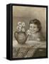 Kid with Daises-Dianne Dengel-Framed Stretched Canvas
