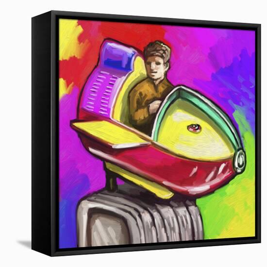 Kiddie Rocket Ride-Howie Green-Framed Stretched Canvas