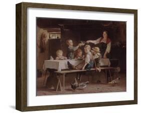 Kids at Lunch, 1857-Marc Louis Benjamin Vautier-Framed Giclee Print