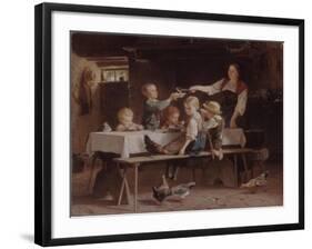 Kids at Lunch, 1857-Marc Louis Benjamin Vautier-Framed Giclee Print