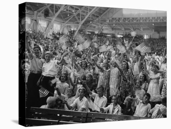 Kids at the Michigan State Fair Grounds for Detroit's Celebration of Henry Ford Sr.'s 75th Birthday-William Vandivert-Stretched Canvas