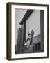 Kids Enjoying Slide in Mini Playground in Front of Rancho Drive-Allan Grant-Framed Photographic Print