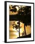 Kids Fishing at Sunset-Gayle Harper-Framed Premium Photographic Print