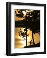 Kids Fishing at Sunset-Gayle Harper-Framed Premium Photographic Print