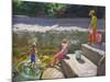 Kids Fishing, Looe, Cornwall, 2014-Andrew Macara-Mounted Giclee Print