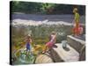 Kids Fishing, Looe, Cornwall, 2014-Andrew Macara-Stretched Canvas