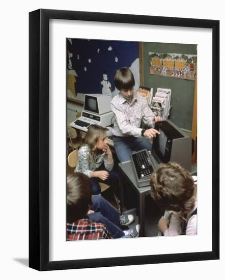 Kids Getting a Computer Lesson-Charles Bonanno-Framed Photographic Print