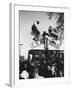 Kids Hanging on Crossbars of Railroad Crossing Signal to See and Hear Richard M. Nixon Speak-Carl Mydans-Framed Photographic Print