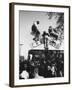 Kids Hanging on Crossbars of Railroad Crossing Signal to See and Hear Richard M. Nixon Speak-Carl Mydans-Framed Photographic Print