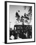 Kids Hanging on Crossbars of Railroad Crossing Signal to See and Hear Richard M. Nixon Speak-Carl Mydans-Framed Photographic Print