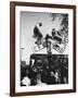 Kids Hanging on Crossbars of Railroad Crossing Signal to See and Hear Richard M. Nixon Speak-Carl Mydans-Framed Photographic Print