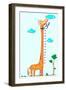 Kids Height Scale in Giraffe Vector Illustration-Roberto Chicano-Framed Art Print