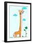 Kids Height Scale in Giraffe Vector Illustration-Roberto Chicano-Framed Art Print