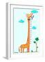 Kids Height Scale in Giraffe Vector Illustration-Roberto Chicano-Framed Art Print