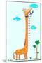 Kids Height Scale in Giraffe Vector Illustration-Roberto Chicano-Mounted Art Print