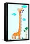 Kids Height Scale in Giraffe Vector Illustration-Roberto Chicano-Framed Stretched Canvas