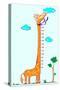 Kids Height Scale in Giraffe Vector Illustration-Roberto Chicano-Stretched Canvas