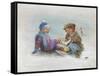 Kids Ice Skating-Dianne Dengel-Framed Stretched Canvas