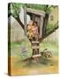 Kids in a Tree House-Dianne Dengel-Stretched Canvas