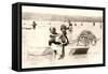 Kids in Toy Rowboat-null-Framed Stretched Canvas