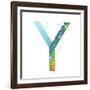 Kids Letter Y Sign Cartoon Alphabet with Cars and Houses. for Children Boys and Girls with City, Ho-Popmarleo-Framed Art Print