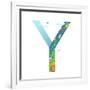 Kids Letter Y Sign Cartoon Alphabet with Cars and Houses. for Children Boys and Girls with City, Ho-Popmarleo-Framed Art Print