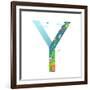 Kids Letter Y Sign Cartoon Alphabet with Cars and Houses. for Children Boys and Girls with City, Ho-Popmarleo-Framed Art Print