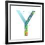 Kids Letter Y Sign Cartoon Alphabet with Cars and Houses. for Children Boys and Girls with City, Ho-Popmarleo-Framed Art Print