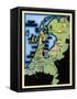 Kids Map Of Holland-Maud & Miska Petersham-Framed Stretched Canvas