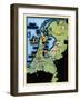 Kids Map Of Holland-Maud & Miska Petersham-Framed Art Print