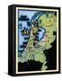 Kids Map Of Holland-Maud & Miska Petersham-Framed Stretched Canvas