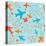 Kids pattern background with color planes, arrows and stars-barkarola-Stretched Canvas